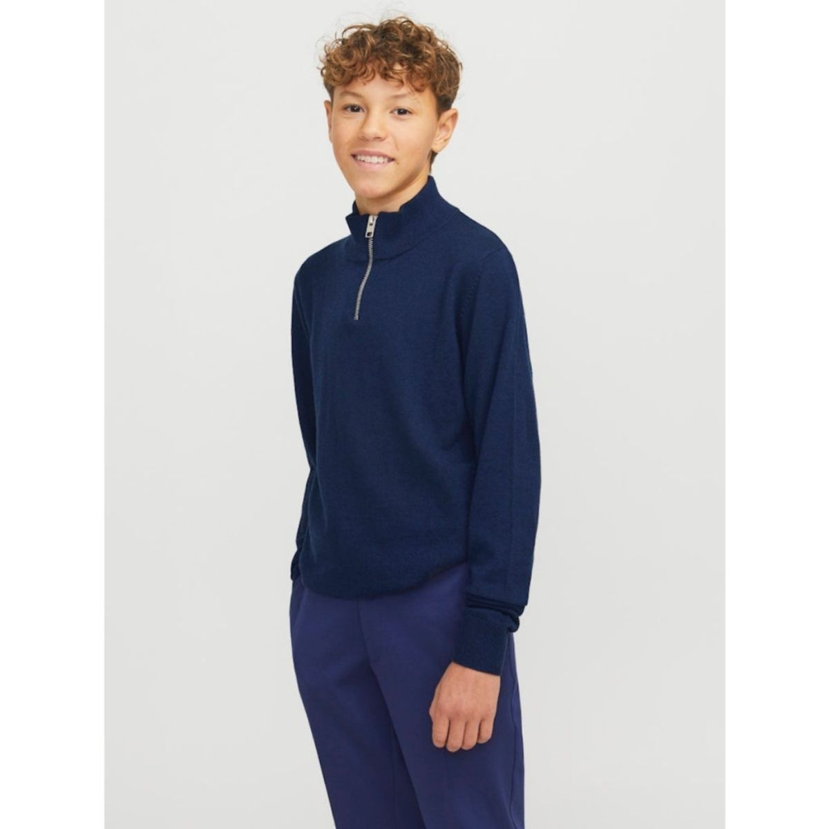 Jack & Jones - Genser Halfzip Knit Emil Navy Blazer
