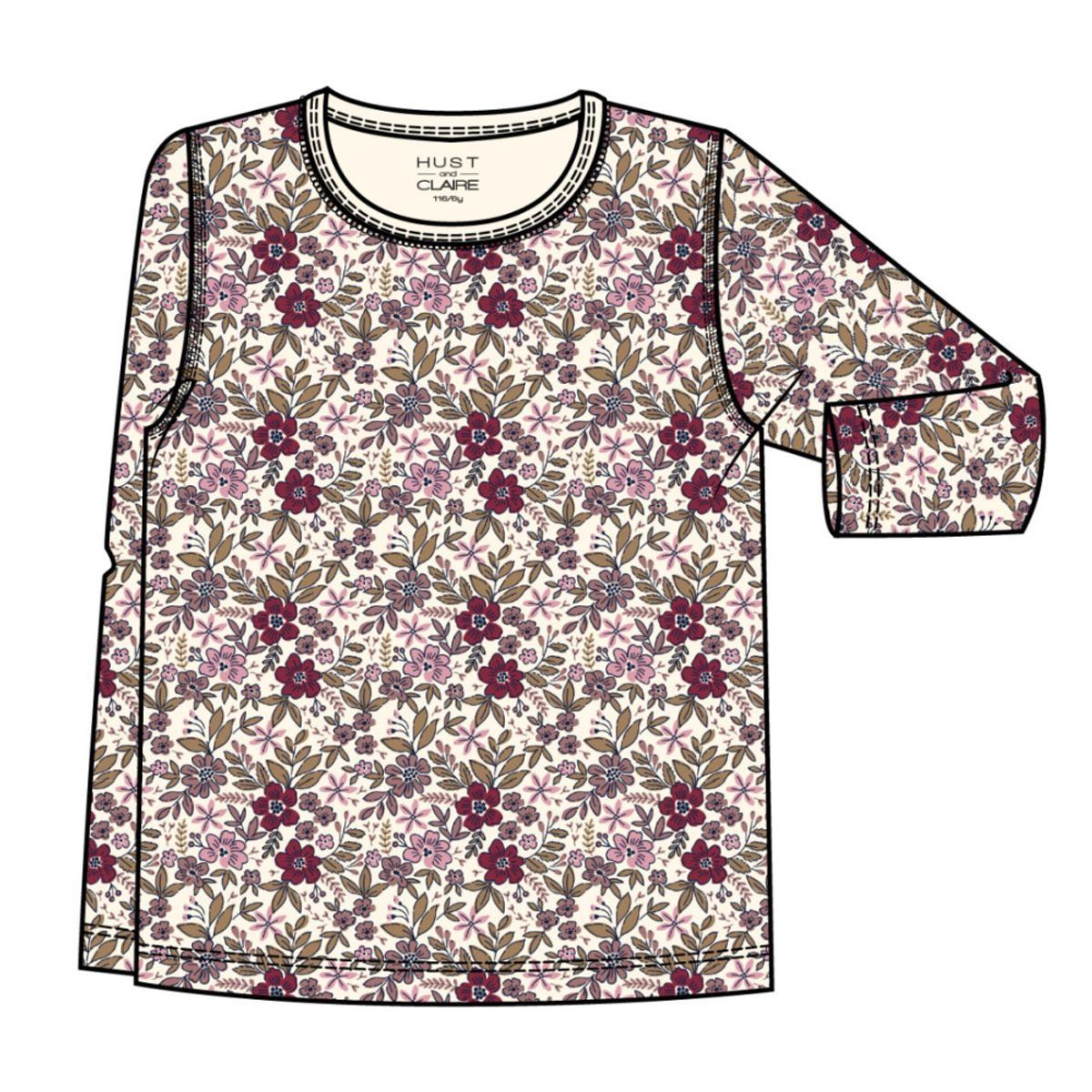 Hust And Claire - Trøye Ull/ Bambus Abba Flor Off White