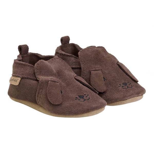 En Fant - Tøfler Semsket Skinn Hund Chocolate Brown