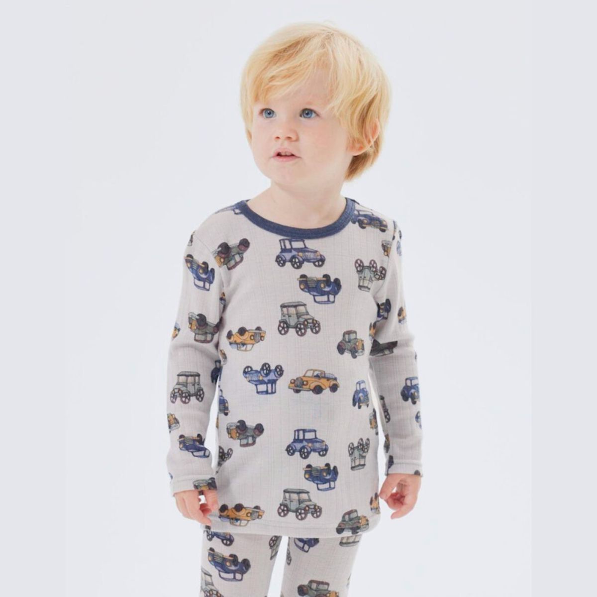Name It - Trøye Ull Wang Cars Gray Dawn AOP