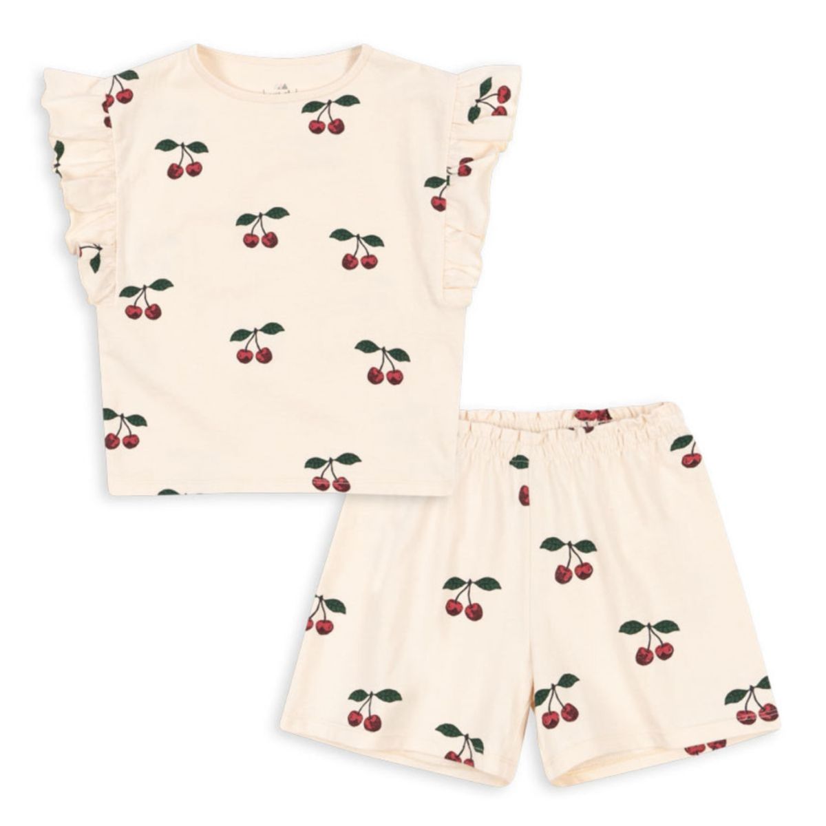 Konges Sløjd - T-skjorte og Shorts Lin Frill Set Ma Grande Ceris