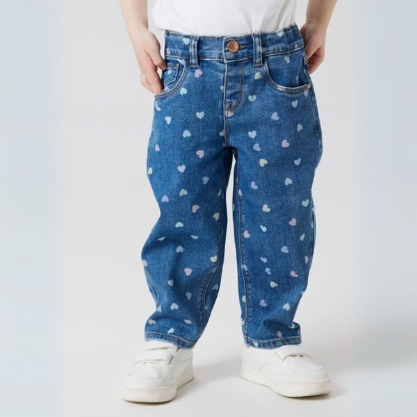 Hovedbilde Name It - Bukse Bella Mom Jeans Denim Blue Hearts