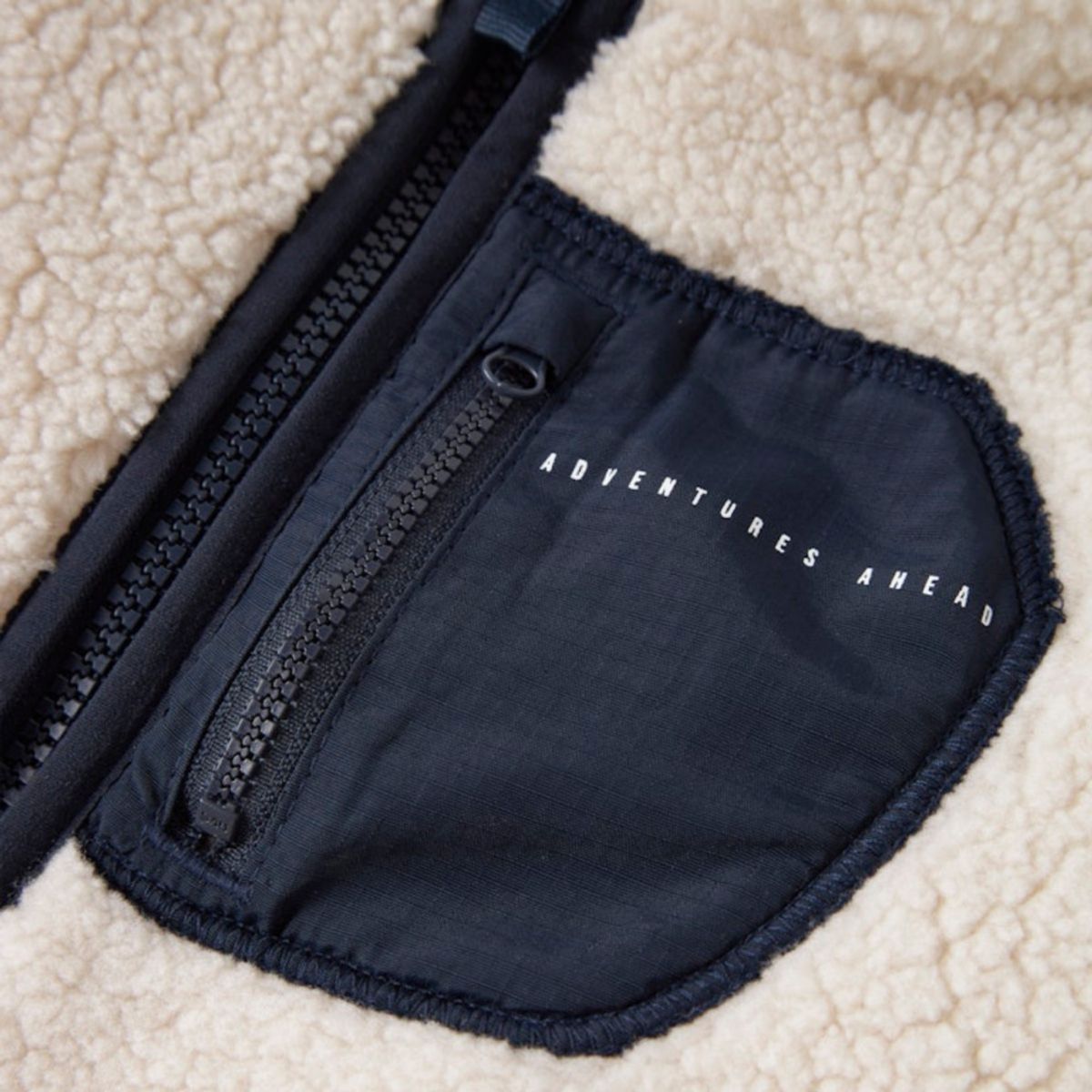 Name It - Fleecejakke Mattia Sherpa Mini Moonbeam / Dark Sapphire